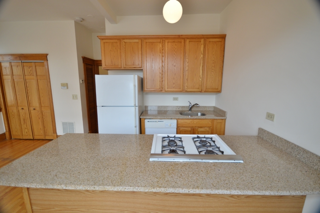 713 West Wrightwood Avenue, Unit 2R Chicago, IL 60614 - Photo 5 of 8 a kitchen with a stove and a refrigerator
