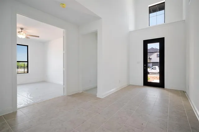 an empty room with windows