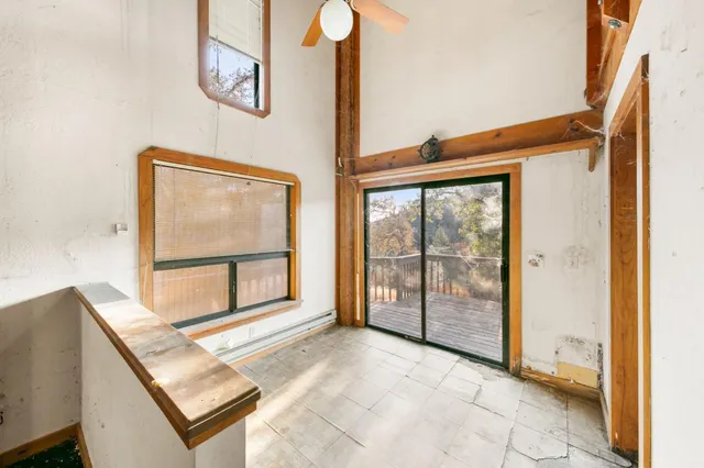 a view of an entryway with a garden