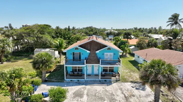 an aerial view of a house