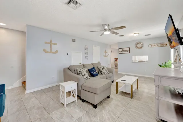 a living room with furniture