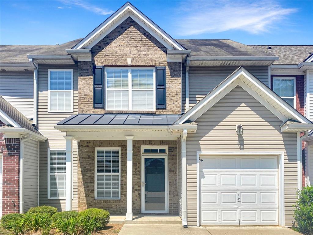front view of a house and a window