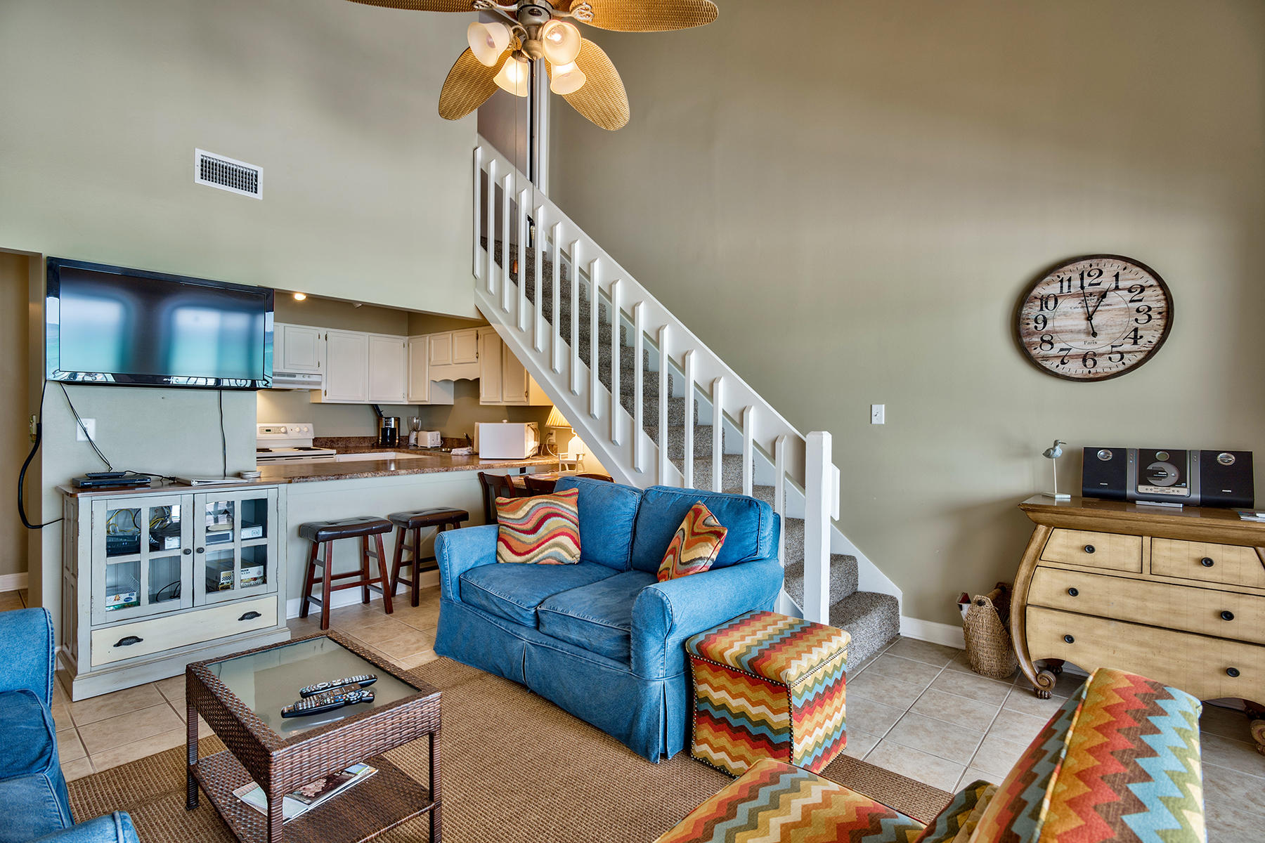 595 Eastern Lake Road, Unit 108 Santa Rosa Beach, FL 32459 - Photo 7 of 26 a living room with furniture and a dining table with wooden floor