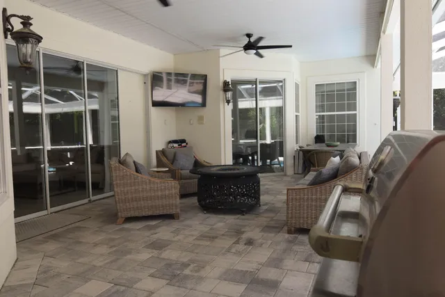 a living room with furniture