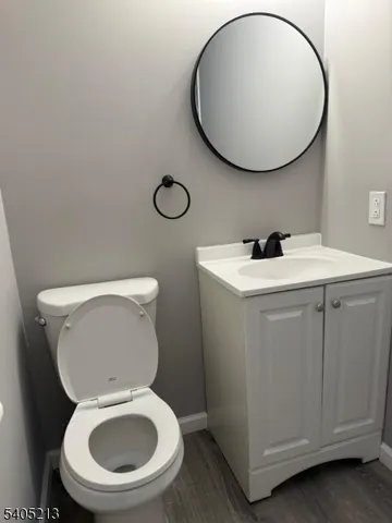 a bathroom with a toilet a sink and a mirror