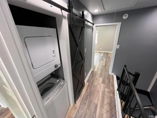 a view of a door with a window