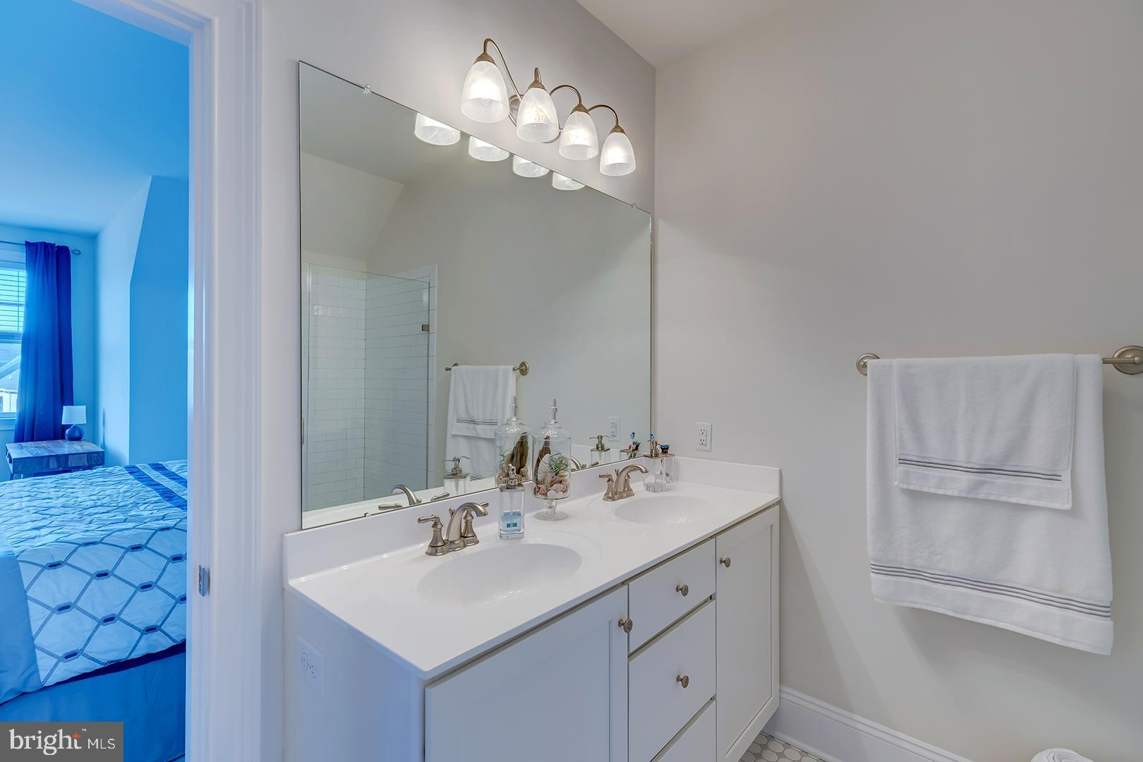 18799 Bethpage Drive, Unit 16E Lewes, DE 19958 - Photo 22 of 68 a bathroom with a sink a light fixture and a mirror
