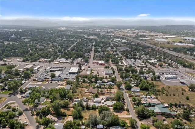 an aerial view of a city