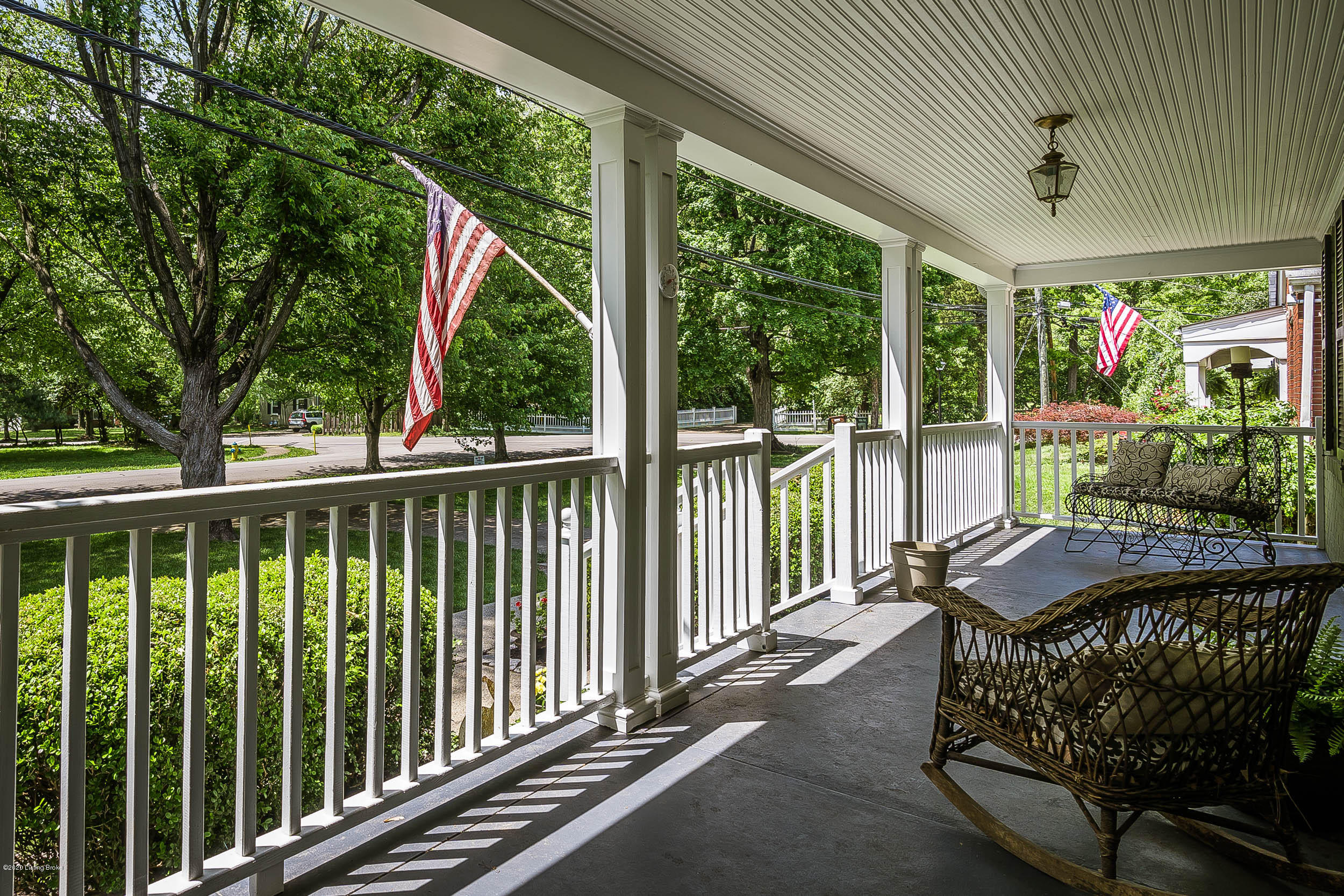 Southern full length front sitting porch