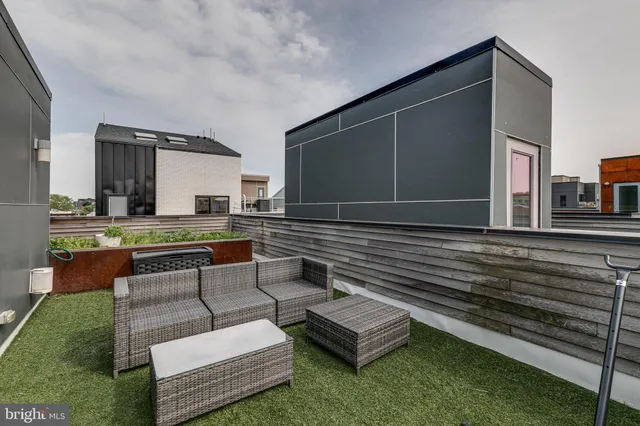 a outdoor space with patio furniture