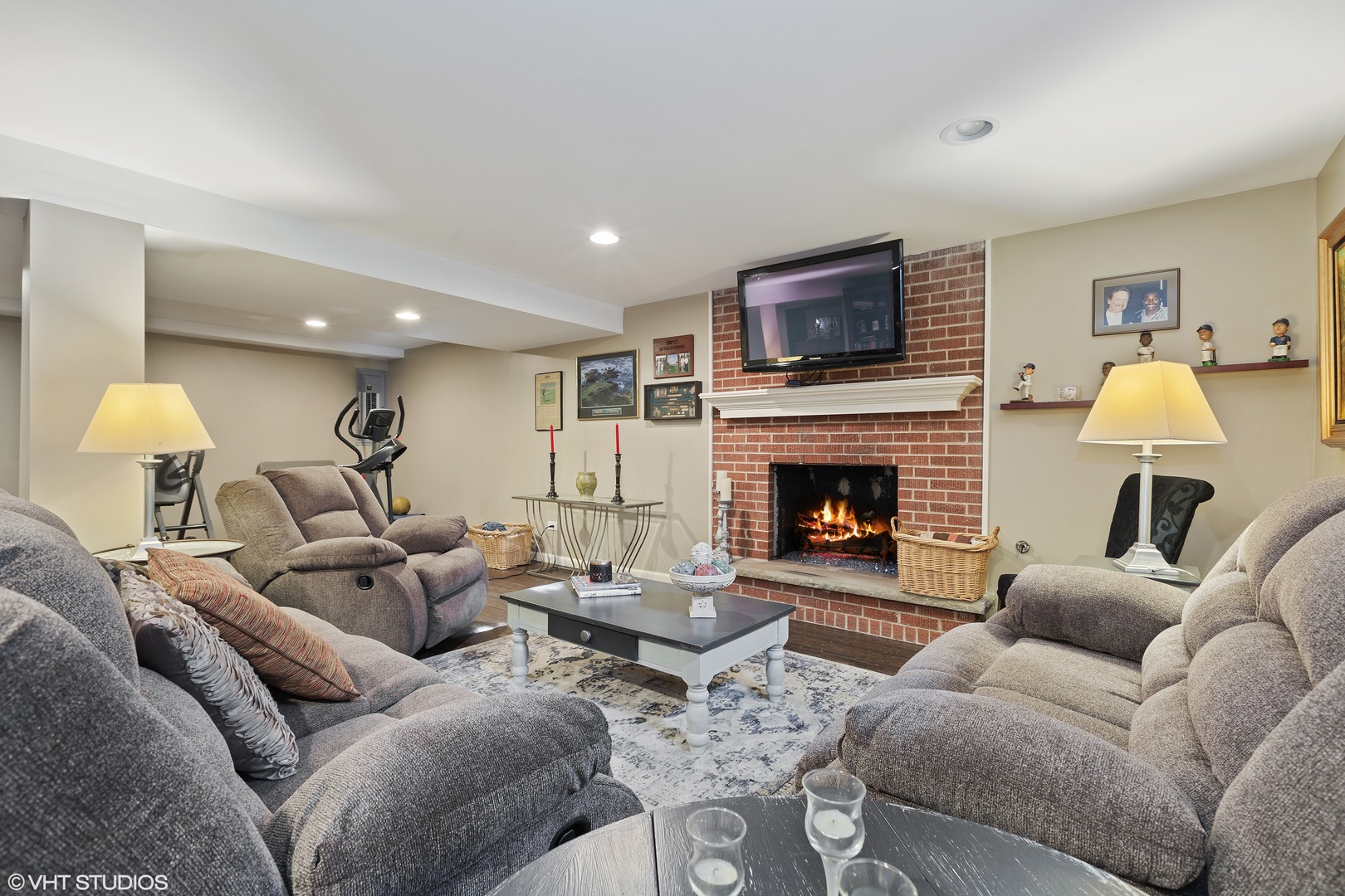 20 Marryat Road Trout Valley, IL 60013 - Photo 15 of 33 a living room with furniture a fireplace and a flat screen tv