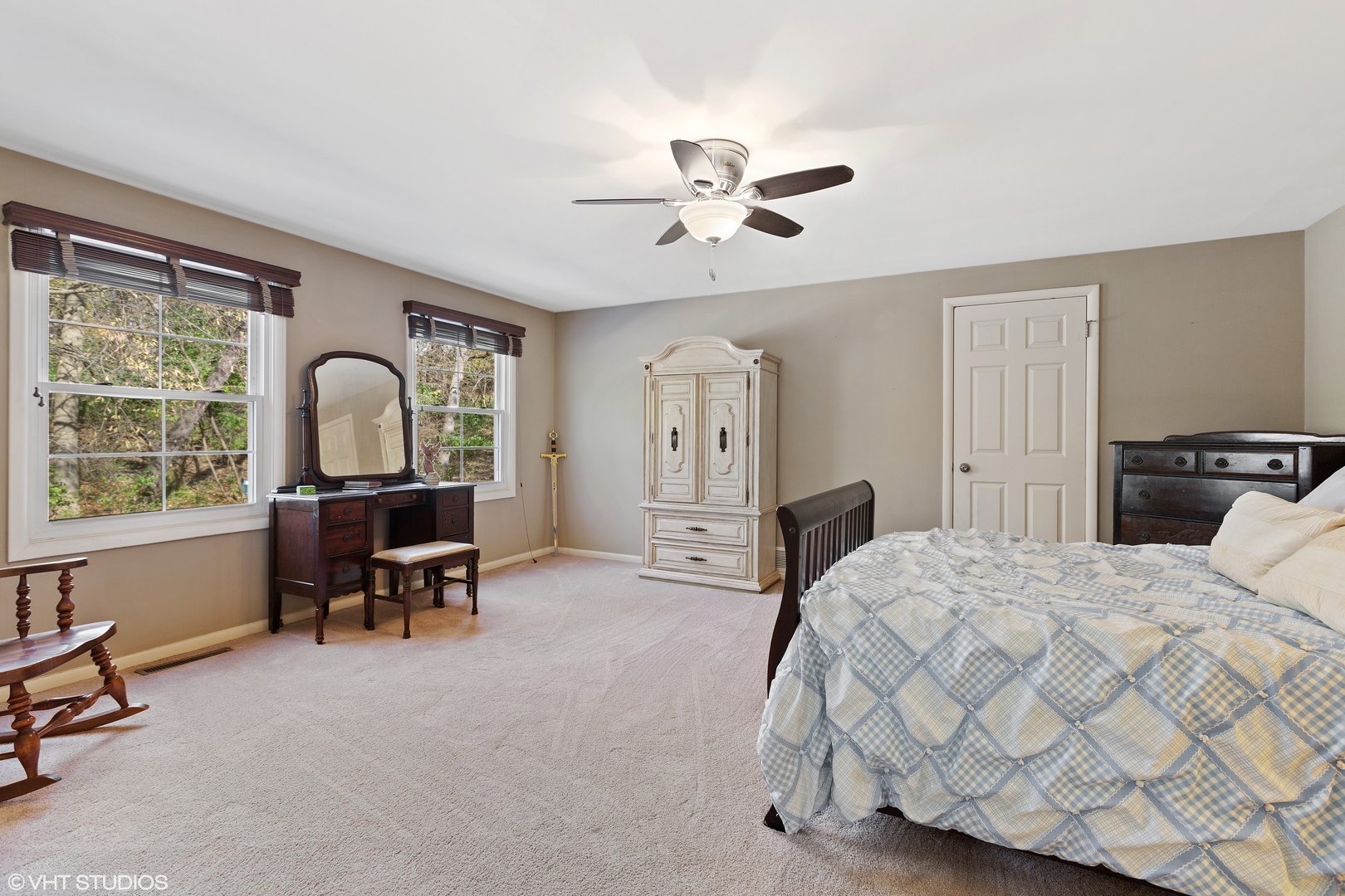 20 Marryat Road Trout Valley, IL 60013 - Photo 7 of 33 a bedroom with a bed large windows and a desk