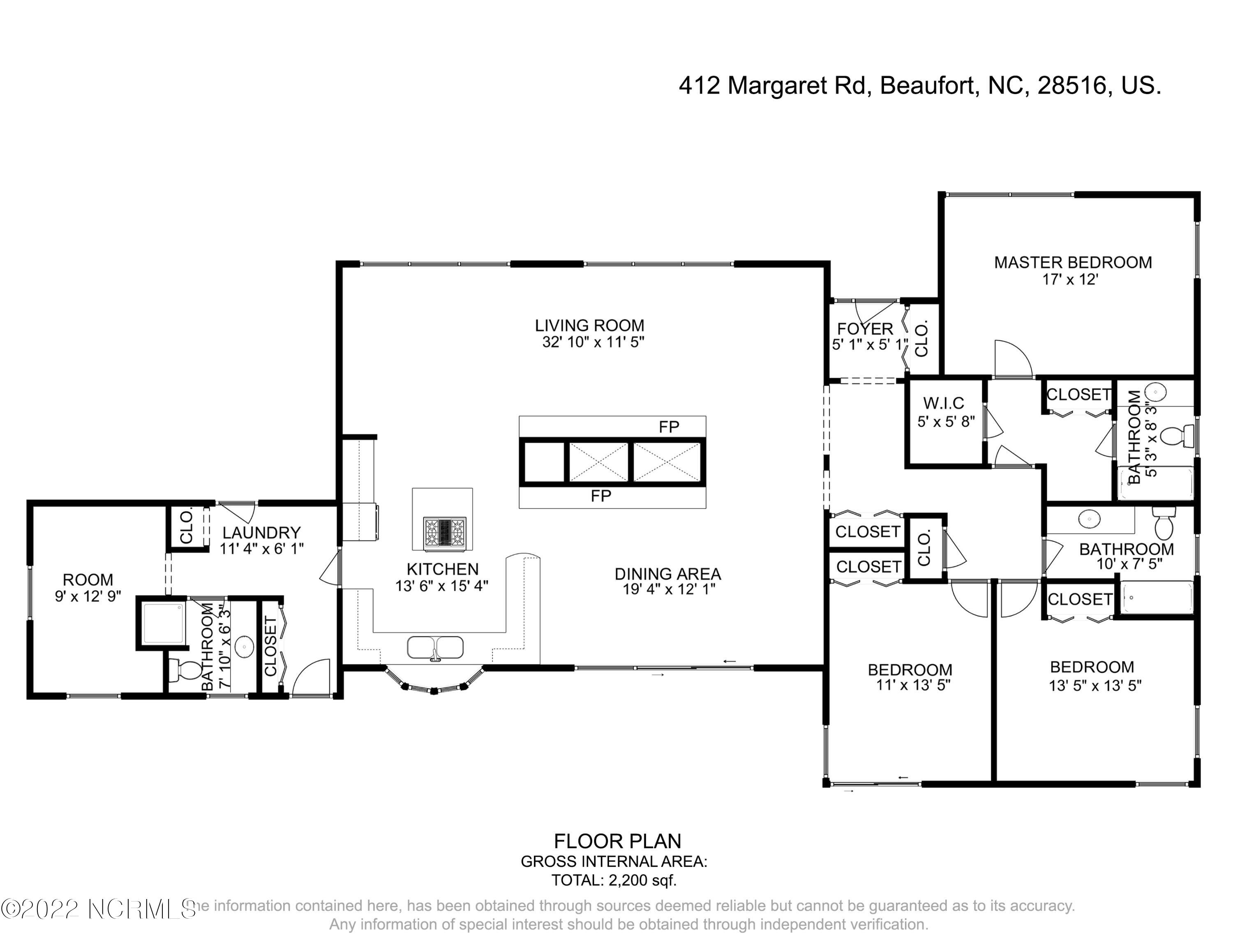 412 Margaret Road Beaufort, NC 28516 - Photo 53 of 53 Floor Plan