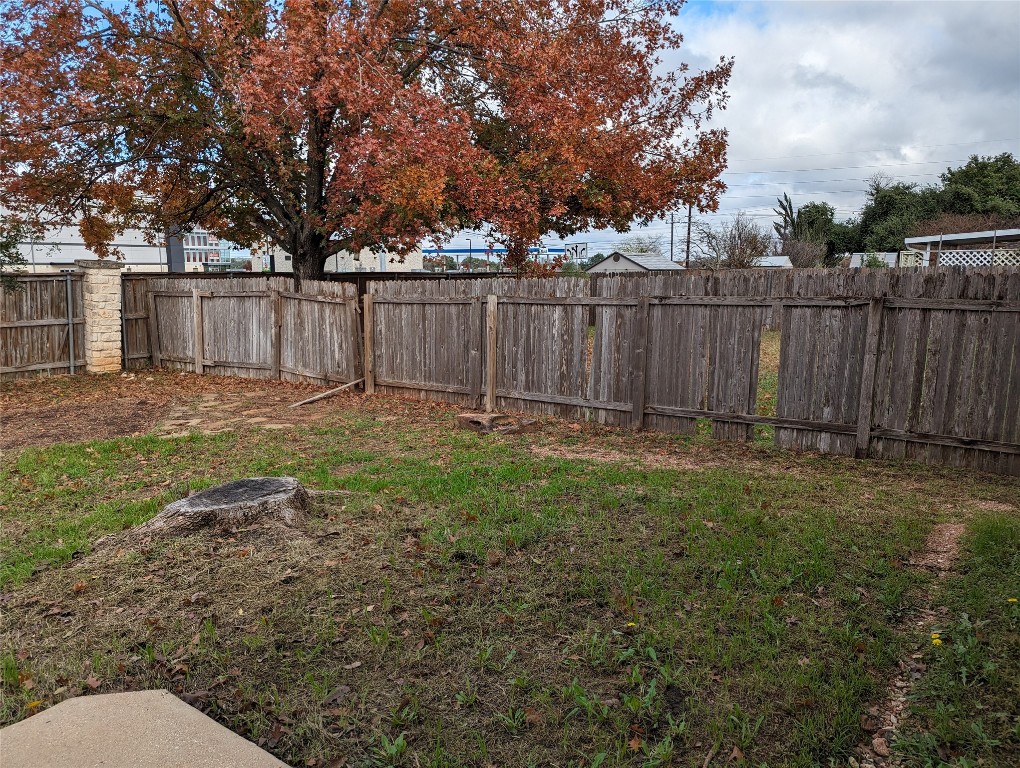 13512 Albania Way Austin, TX 78729 - Photo 23 of 24 a view of backyard with wooden fence and trees
