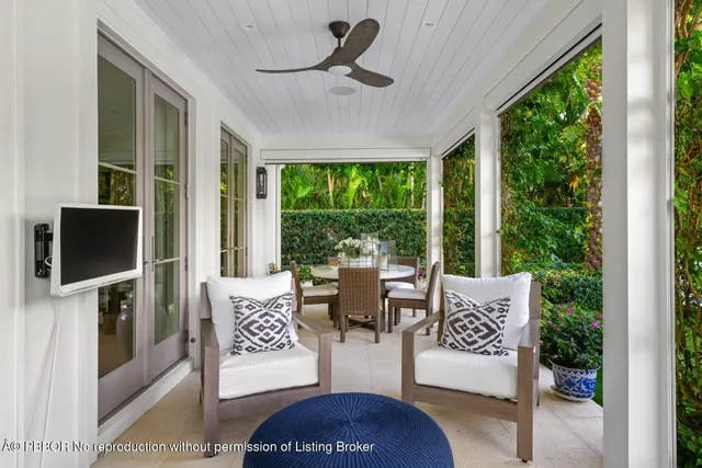 front view of a house with an outdoor space