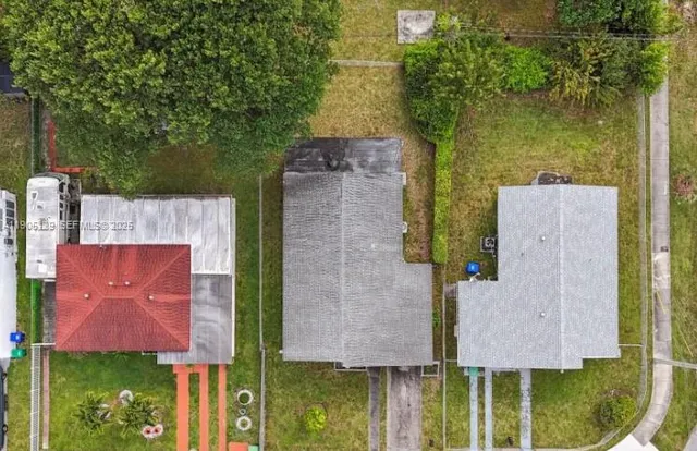 an aerial view of a house