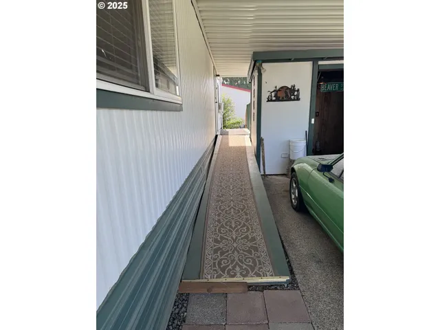 a hallway with front door