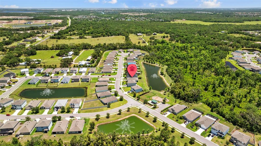 2721 Greenleaf Terrace Parrish, FL 34219 - Photo 56 of 65 an aerial view of residential houses with outdoor space and trees