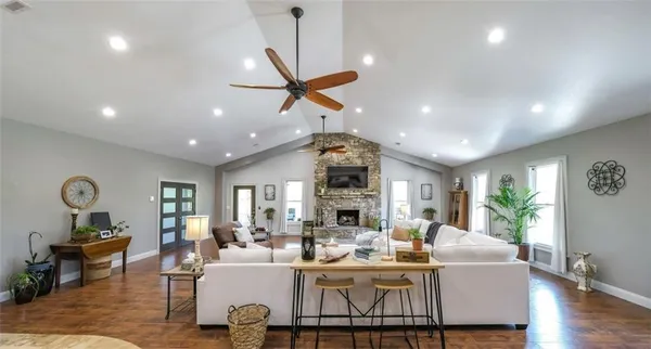 a bathroom with a sink mirror and a bathtub