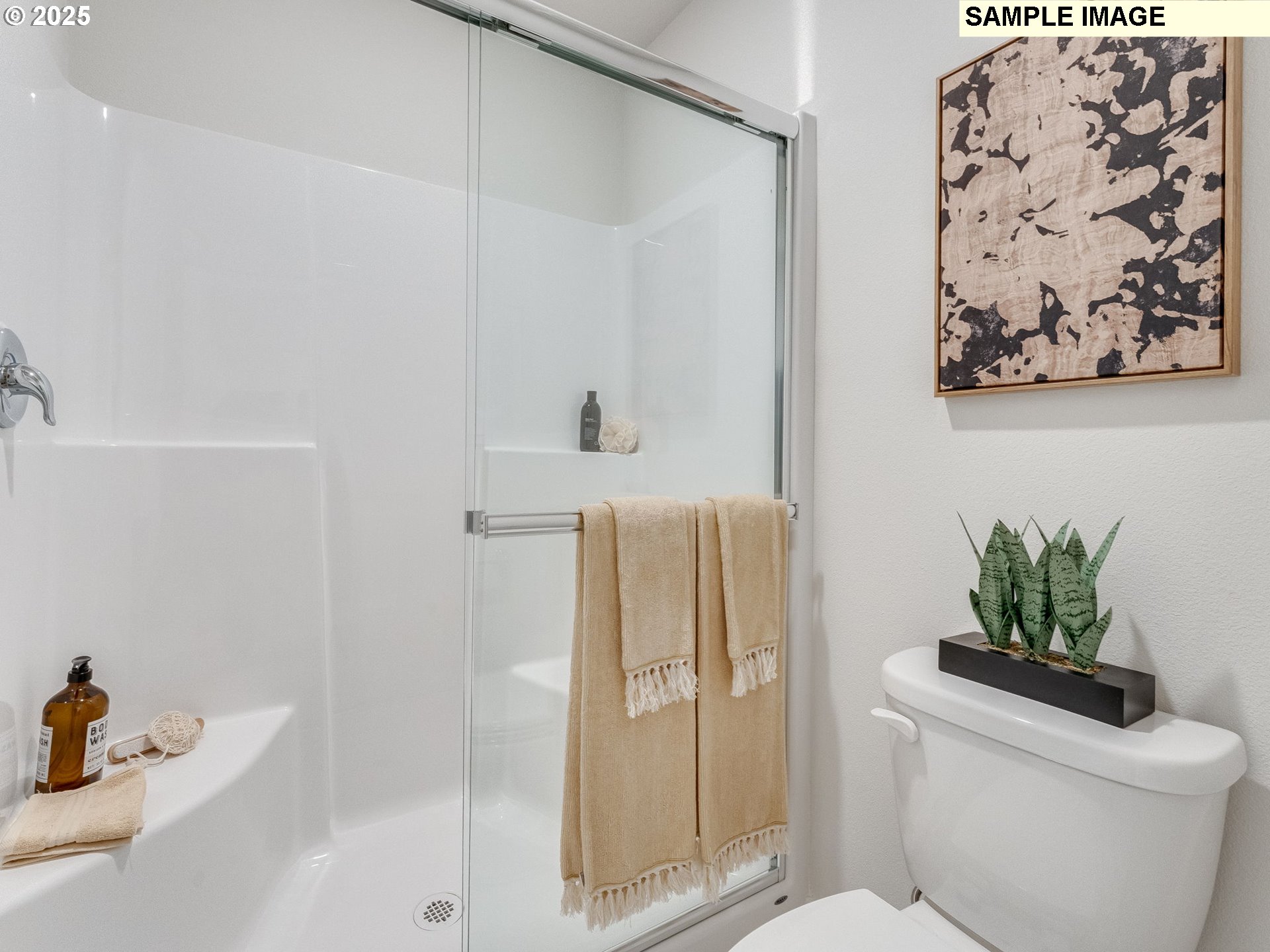 1107 Southeast 193rd Place Camas, WA 98607 - Photo 27 of 31 a bathroom with a shower curtain and a tub