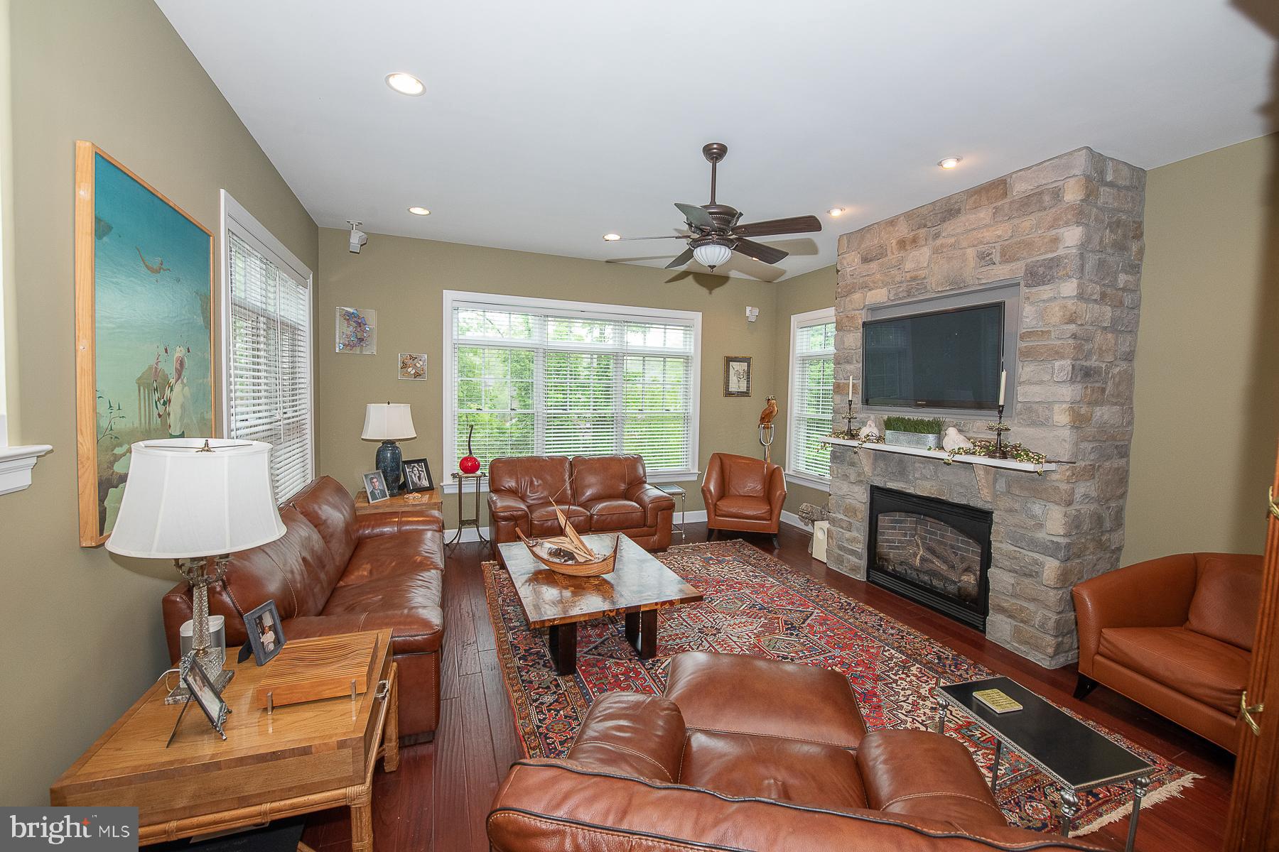 317 Conestoga Road Wayne, PA 19087 - Photo 26 of 65 Family room with stone fireplace