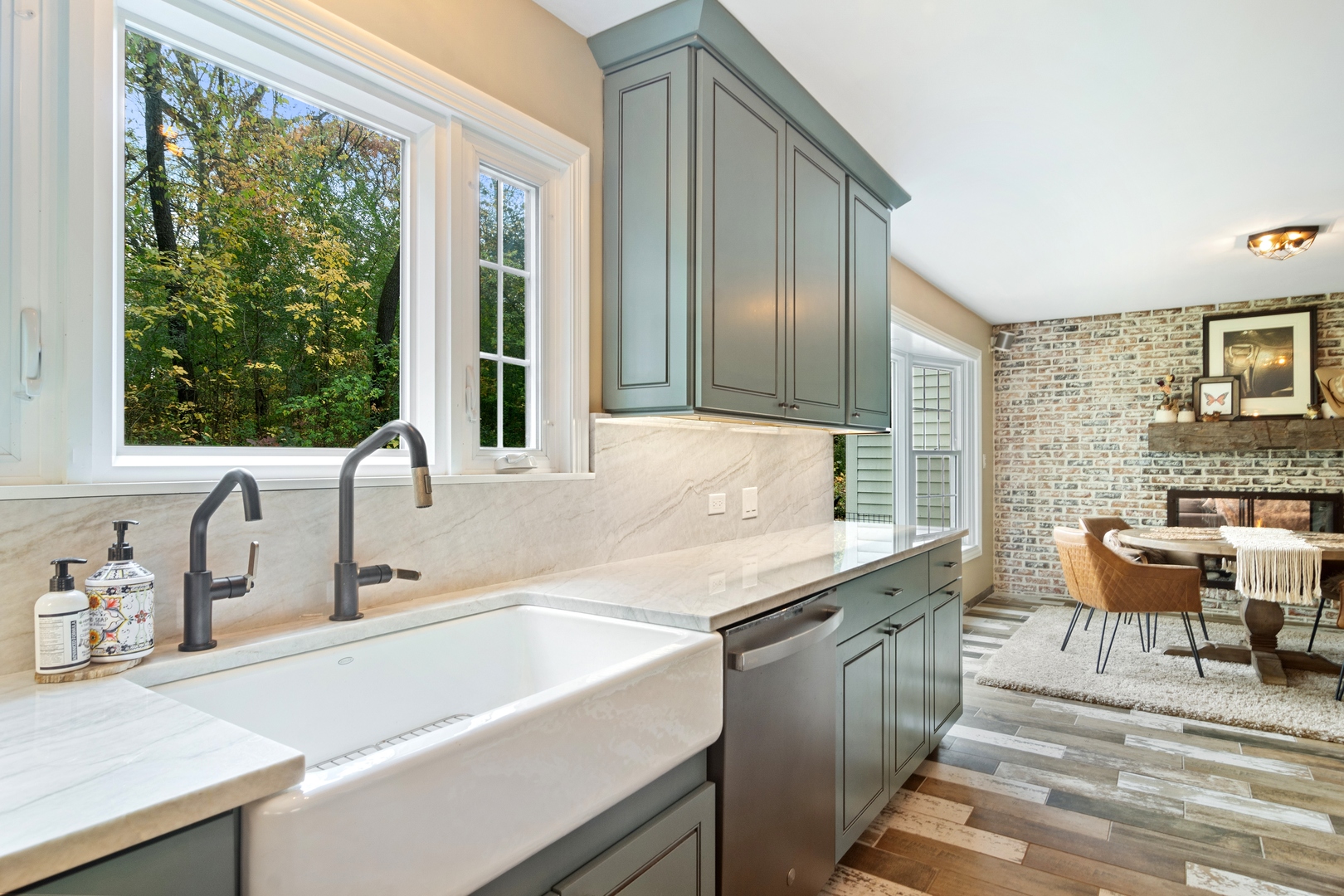 21361 West Brandon Road Kildeer, IL 60047 - Photo 13 of 30 a kitchen with a sink and large windows