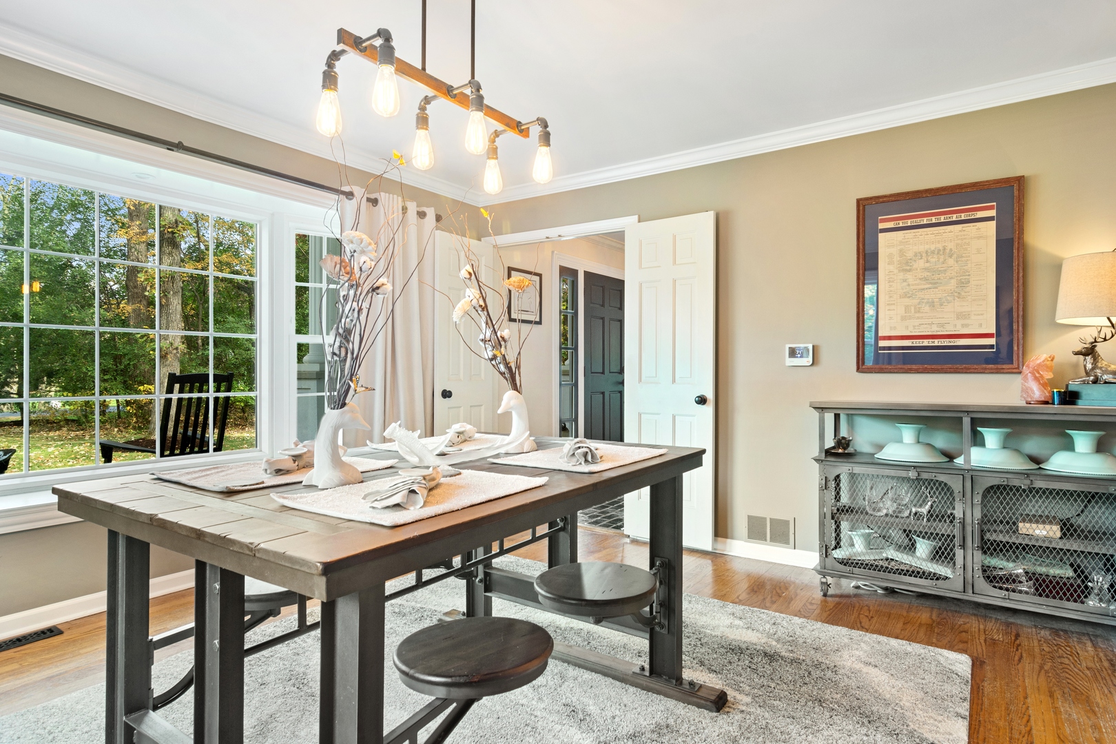 21361 West Brandon Road Kildeer, IL 60047 - Photo 16 of 30 a view of a dining room with furniture window and wooden floor