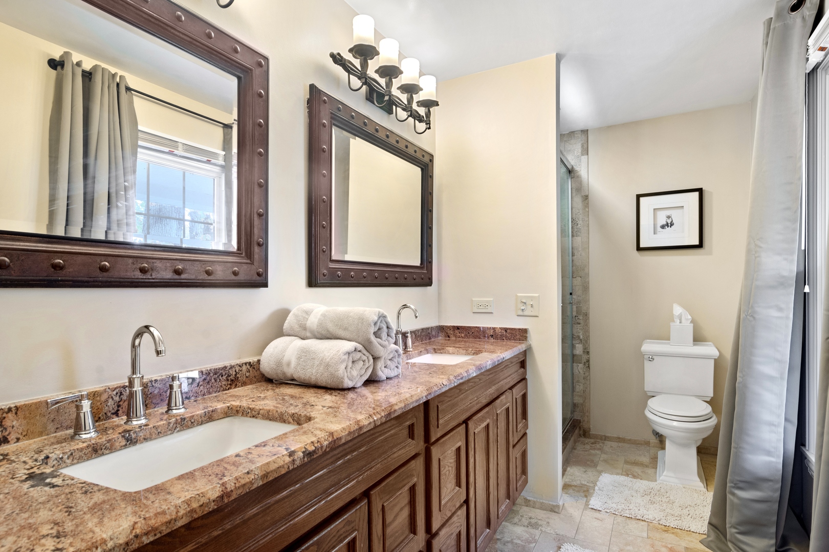 21361 West Brandon Road Kildeer, IL 60047 - Photo 22 of 30 a bathroom with a granite countertop sink mirror and toilet