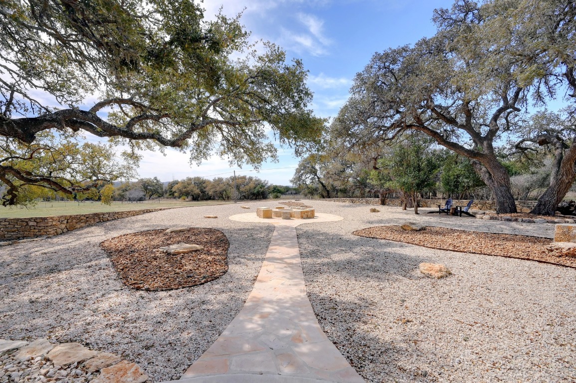 1668 Rocky Road Blanco, TX 78606 - Photo 5 of 33 a view of dirt yard with a large tree