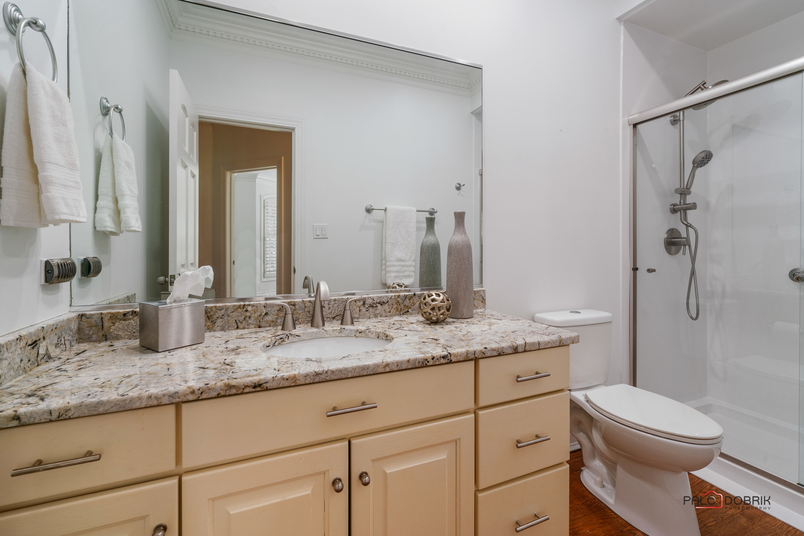 2307 Old Hicks Road Long Grove, IL 60047 - Photo 27 of 59 a bathroom with a granite countertop sink toilet and shower