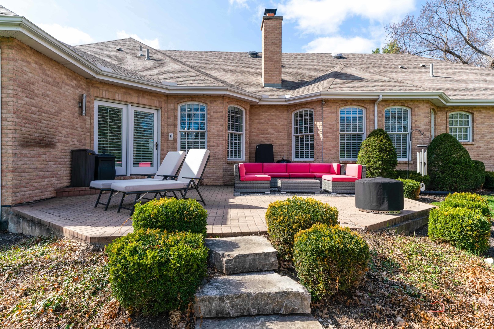 2307 Old Hicks Road Long Grove, IL 60047 - Photo 40 of 59 a front view of brick house with outdoor seating