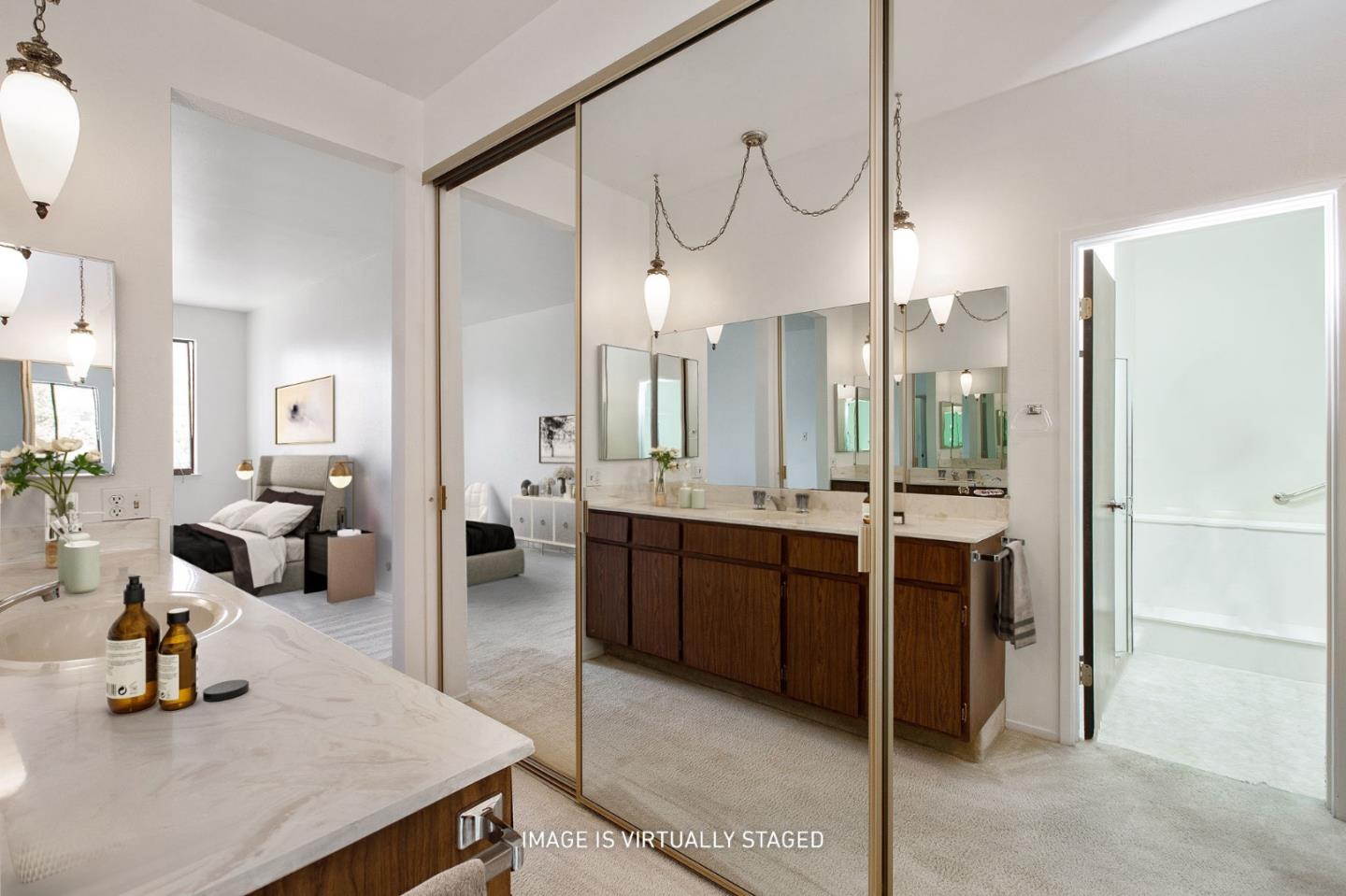 500 Almer Road, Unit 301 Burlingame, CA 94010 - Photo 16 of 24 a kitchen with sink refrigerator and view of living room