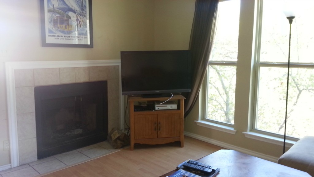 2414 Longview Street, Unit 201 Austin, TX 78705 - Photo 3 of 9 a living room with furniture and a fireplace