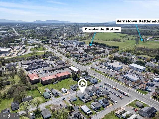 an aerial view of multiple house