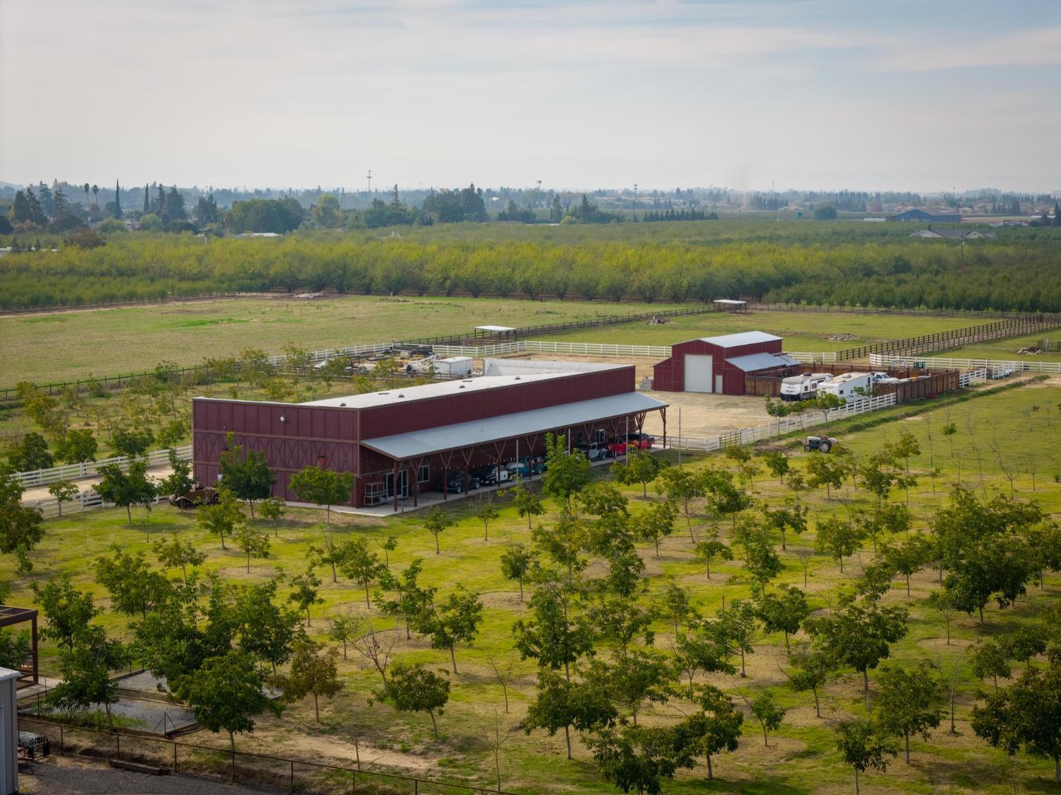 13791 Castle Road Manteca, CA 95336 - Photo 2 of 96 Aerial view of orchard and shop
