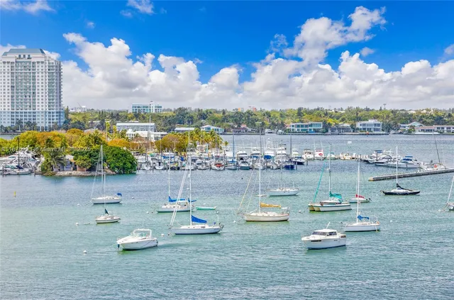 a view of a lake with a terrace