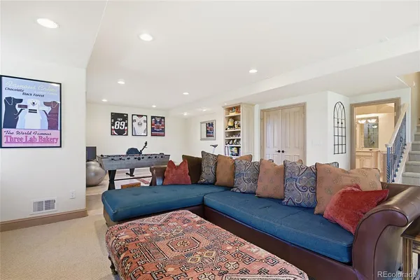 a living room with furniture and a couch