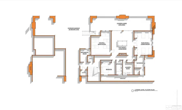 a black and white photo of a living room