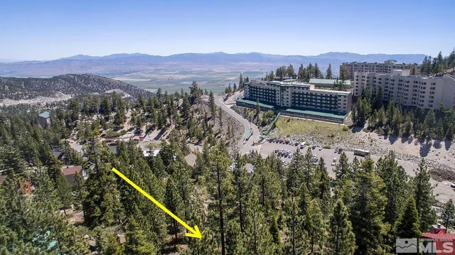 a view of a city with a mountain