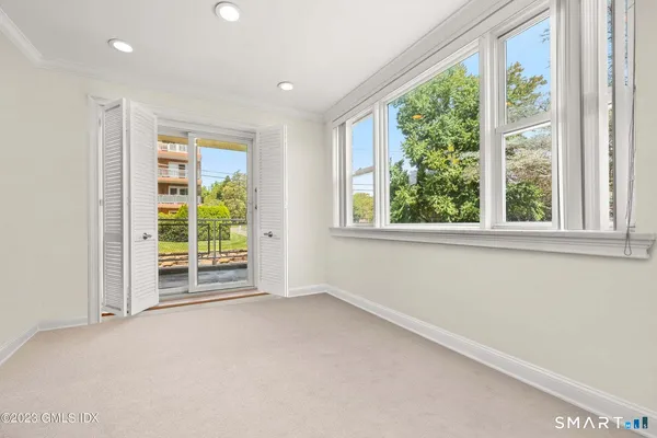 an empty room with windows