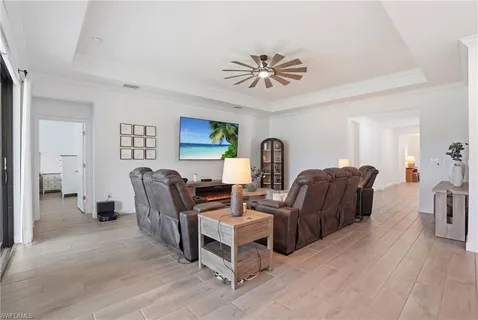 a living room with furniture