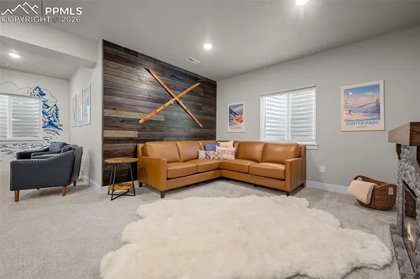 a view of a dining area with furniture
