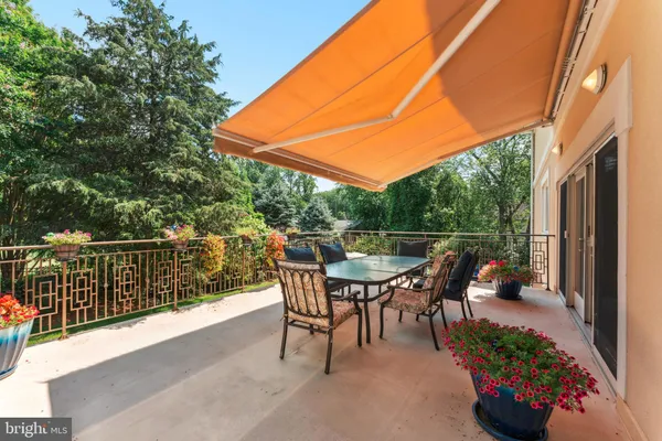 a outdoor view with a sitting space