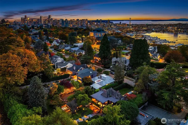 an aerial view of multiple house