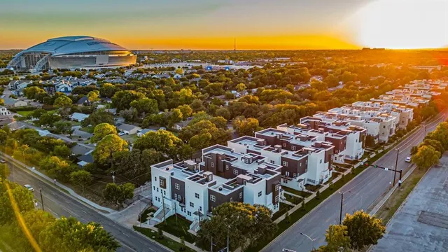 an aerial view of multiple house