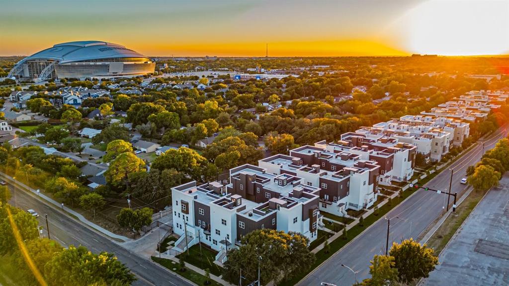an aerial view of multiple house