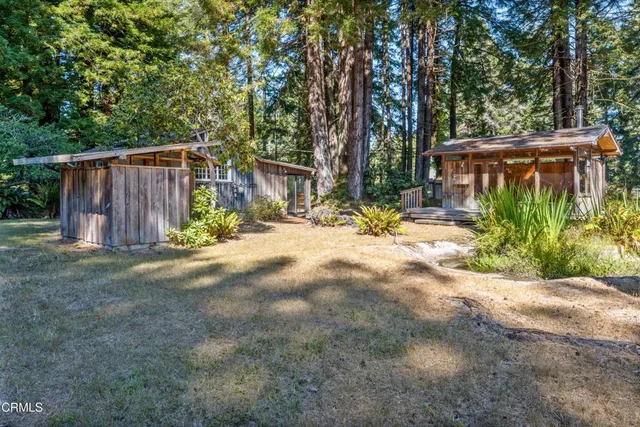 a view of back yard of the house