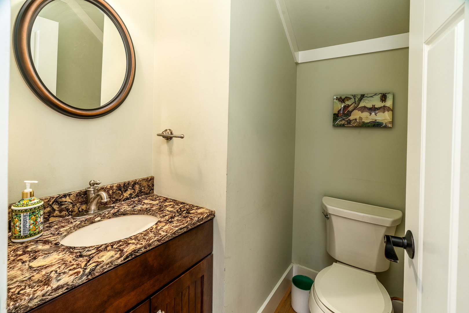 526 Shiloh Road Cobden, IL 62920 - Photo 15 of 59 a bathroom with a granite countertop sink and a mirror