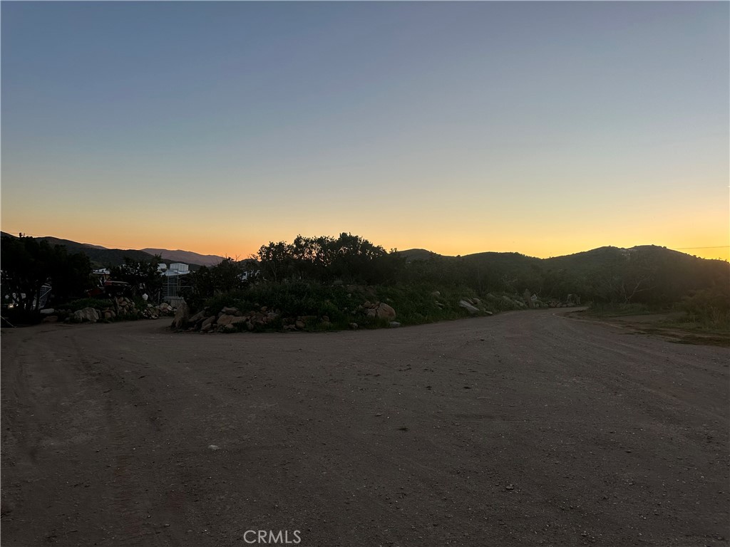 a view of an outdoor space and mountain view
