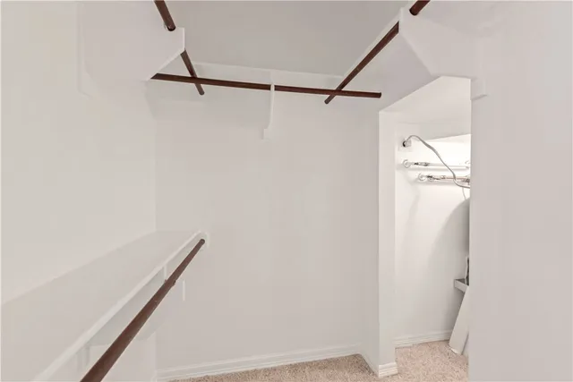 a view of small space with racks on the wall